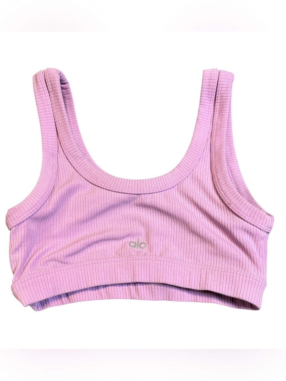 Alo Yoga Ribbed Wellness Bra Pink Lavender Scoop Sports Bra Size Small S - Picture 5 of 13